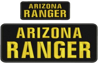 Arizona Ranger Embroidery Patches 4x10 And 2x5 Hook On Back