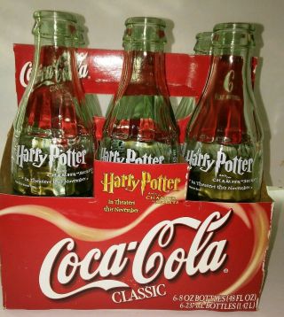 Coca Cola Coke " Classic " Paper Six Pack Bottle Holder " Harry Potter " Bottles
