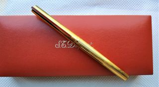 S.  T.  Dupont Classique (1st Ver. ) Fountain Pen Vermeil Sterling Silver - M 18k
