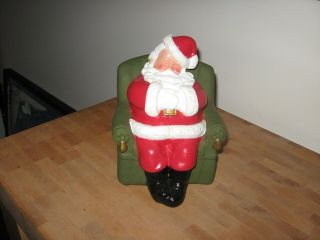 Vintage Christmas Ceramic Santa Claus Bank Santa Sitting In Chair / Restored
