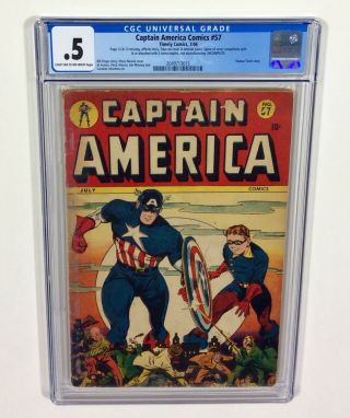 Captain America Comics 57 Cgc 0.  5 Key (page 12,  13 Missing) Jul.  1946 Timely
