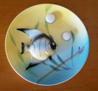 Vintage Thames Hand Painted Japan Decorative 3d Wall Plate Angel Fish
