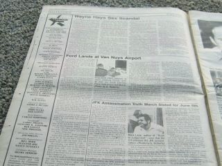 HOLLYWOOD PRESS.  June 4,  1976.  Farrah Fawcett,  Wayne Hays,  Mark Lane 2
