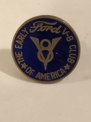 Vintage Early Enamel Ford V - 8 Club Of America Pin Made In Japan.