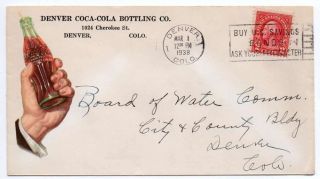 Denver Colorado Coca - Cola Bottling Co Vintage Envelope Jh231338