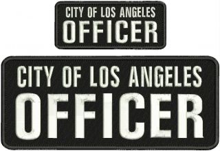 City Of Los Angeles Officer Embroidery Patches 4x10 And 2x5 Hook On Back