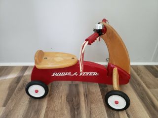Vintage Wooden 4 Wheel Scooter Ride On
