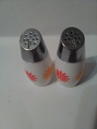 Vintage Gemco Salt And Pepper Shakers Orange And Yellow Flowers