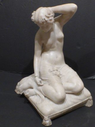 19th Century Italian Alabaster Statue Of A Woman