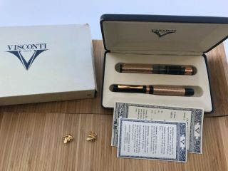 Visconti Voyager Moonlight 925 Vermeil With Travel Inkwell Boxed