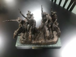 Frederic Remington Cast Bronze Statue " Coming Through The Rye " 10 3/4 " By 12 "