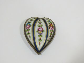 Limoges France " Heart " Trinket Box - Peint Main,  Signed