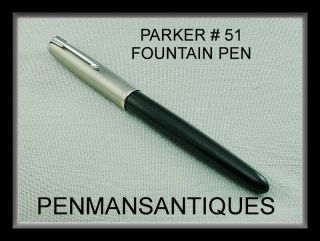 Circa 1949 Parker 51 Fountain Pen In Black With Aerometric Fill