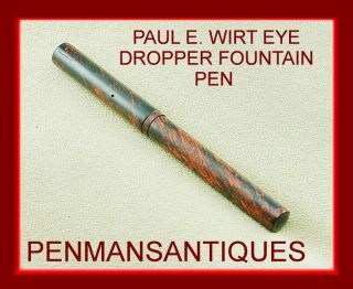 Circa 1905 Paul E.  Wirt Black And Red Mottled Hard Rubber Fountain Pen