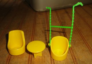 Vintage Kenner Chair,  Table & Swing With Ropes Family Tree Tots House 1975
