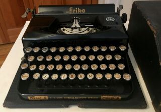 1930 ' s Seidel & Naumann Erika Typewriter Model S With Case All,  Beauty 3