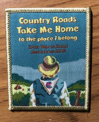 Country Roads Take Me Home.  Fundraiser Uk Badge 2019 24th World Scout Jamboree