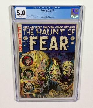 Haunt Of Fear 17 Cgc 5.  0 Key White (ingels Classic Zombie Cover) Ec Comics