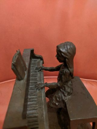 1989 Sculpture Girl Playing the Piano Bronze Statue by Mark Hopkins LIMITED 2