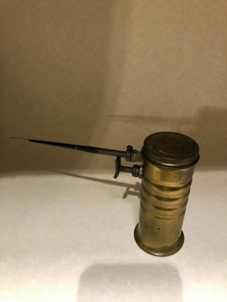 Vintage Brass Eagle No.  66 Oil Can Finger Pump Oiler