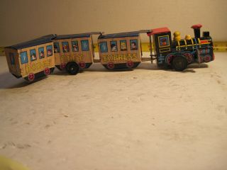 " Dodge City Express " Tin Litho Windup Toy Train By Marx Fragile 1960s Toy