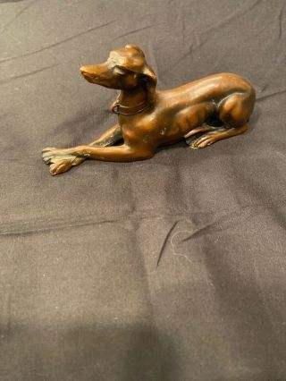 Brass Bronze Italian Greyhound Whippet Dog Figurine Figure