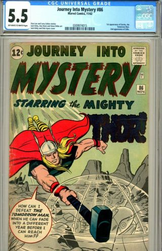 Journey Into Mystery 86 Cgc Graded 5.  5 - First Full Odin Appearance