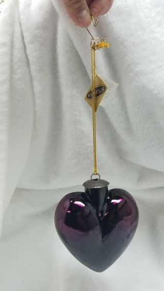Midwest Kugel Purple Heart Glass Ornament | Vintage | Hand Blown | Decorative 2