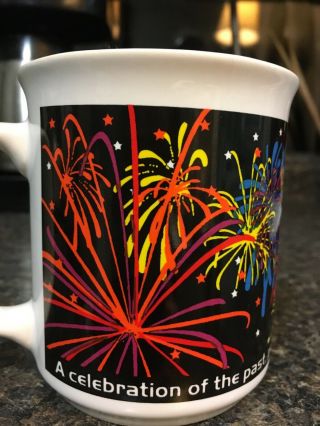 Celebration Mug.  Fireworks.  Year 2000 Millennium.  Past Present & Future