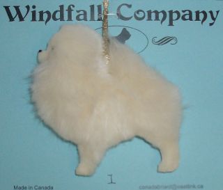 Cream Pomeranian Pom Dog Soft Plush Christmas Canine Ornament 1 By Wc