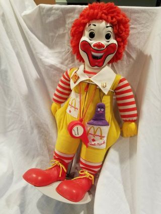 Ronald Mcdonald 21 " Doll From Canada With 1990 Mcdonald 