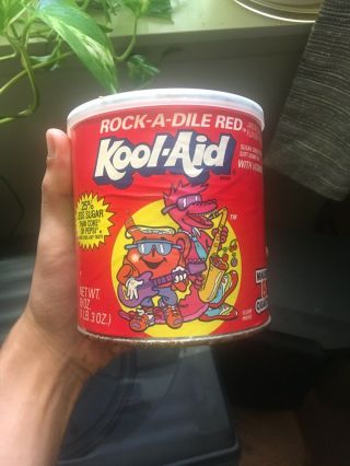 Extremely Rare Vintage Rock - A - Dile Red Kool Aid Tin