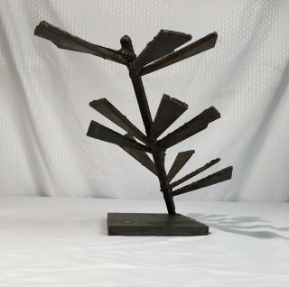 Jere Giacometti Style Iron Brutalist Sculpture Mid - Century Modern Abstract Art 3
