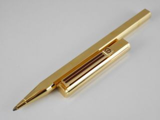 Dunhill Dress Gold Plated Double Lines Bordeaux Clip Ballpoint Pen