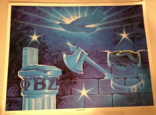 Phi Beta Sigma Art Print,  17 " X 22 ",  Titled " Fortitude ",  By Larry M.  Newton
