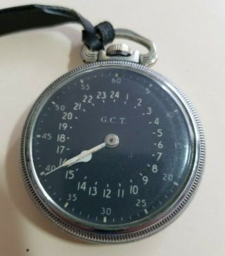 Vintage Ww Ii Us Military Hamilton.  G.  C.  T.  Pocket Watch.  Model An5740
