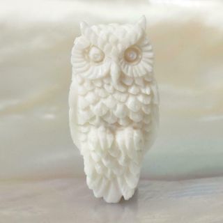 Bovine Buffalo Bone Owl Art - Carving Sculpture Focal Bead Handmade 2.  20 G