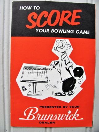 1958 Brunswick Bowling Score Instruction Booklet Pamphlet Scoring Instructions