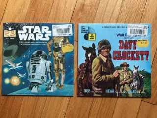 Star Wars 24 Page Read Along Book & 7 " Vinyl Record & Davy Crockett