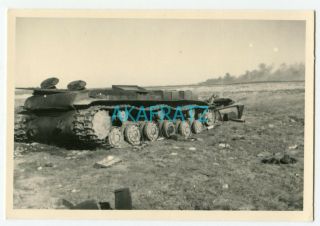 German Ww2 Photo Of Destroyed Soviet Kv 1 Heavy Tank
