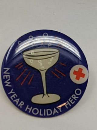 American Red Cross Holiday Hero Year Pin Champagne Glass Bubbles