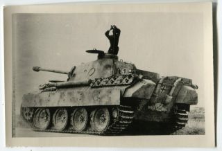 German Wwii Small Size Photo: Panzer V Panther Tank,  Agfa Paper