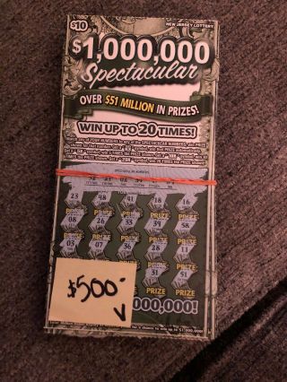 $500 Nj Lottery Scratch Off Tickets Non - Winning /good For Mdr (v)