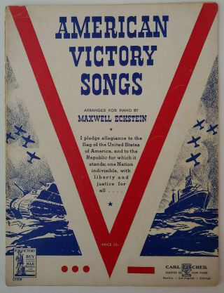 American Victory Songs Vintage Sheet Music Ww2 1942