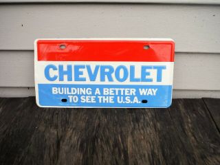 Vintage Chevrolet Building A Better Way License Plate Green Back Sign Nr