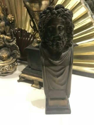 19th Century Greek Grand Tour Bronze Bust Of Zeus
