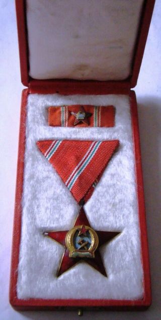 Hungary Communist Medal For Merit 1st Class With Case Order 1949