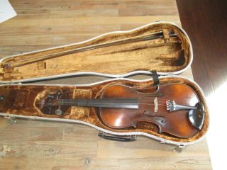 Vintage Fried Aug Glass Straduarius Fabrikat In Cremona 1756 4/4 Violin Very Old