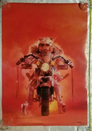 The Muppets Miss Piggy Dream Iv Glam Biker Motorcycle Poster 1980 Scandecor