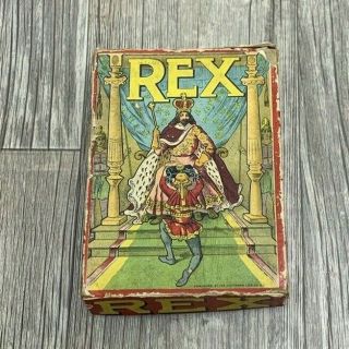 Antique Ottman Litho " The Game Of Rex " Card Game Missing Cards